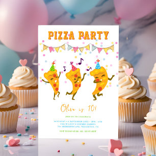Moderne Pizza Party Leuke Eenvoudige Kinderen Verj Kaart