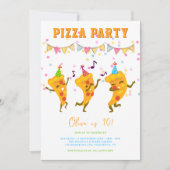 Moderne Pizza Party Leuke Eenvoudige Kinderen Verj Kaart (Voorkant)
