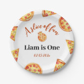 Moderne Pizza Party Verjaardag Papieren Bordje (Voorkant)