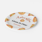 Moderne Pizza Party Verjaardag Papieren Bordje (Gekanteld)