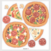 Moderne Pizza Pepperoni Food Fun Sticker (Vel)