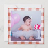 Moderne pizza thema foto eerste verjaardag kaart (Achterkant)