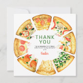 Moderne Pizza Verjaardagsfeestje Foto Bedankkaart (Voorkant)