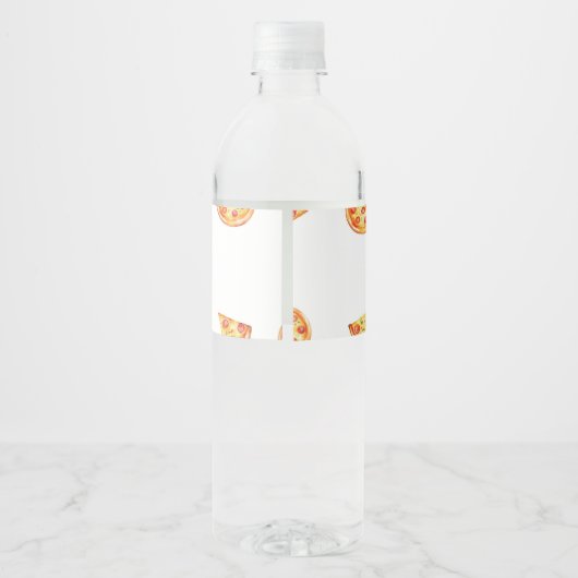 Moderne Pizza Waterfles Label Verjaardagsfeestje Waterfles Etiket (Achterkant)
