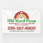Moderne pizzeria winkelgevel bistro bord spandoek (Horizontaal)