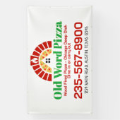 Moderne pizzeria winkelgevel bistro bord spandoek (Verticaal)