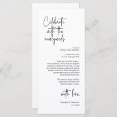 Moderne plaatsing van het bruilofts diner bedankka programmakaart (Voorkant / Achterkant)