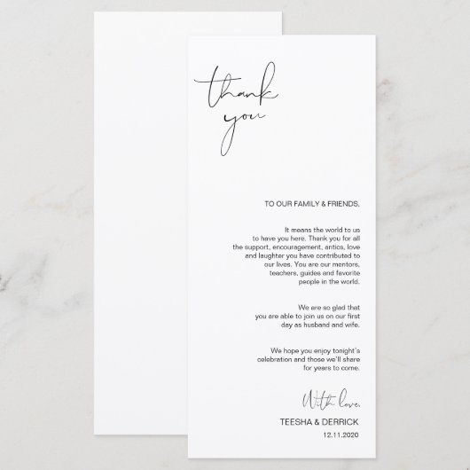 Moderne plaatsing van het Manuscript van het Minim Programmakaart (Voorkant / Achterkant)