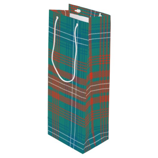 Moderne Plaid Clan Wilson Party Tartan Wijn Cadeautas (Voorkant Gekanteld)