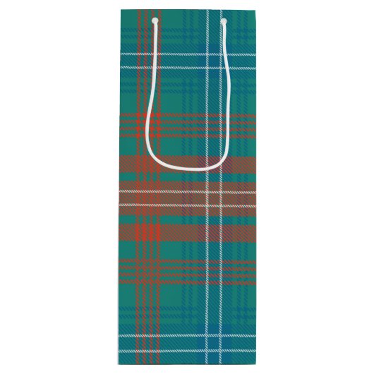 Moderne Plaid Clan Wilson Party Tartan Wijn Cadeautas (Voorkant)