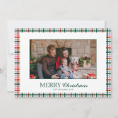 Moderne Plaid Foto Kerst Kaart (Voorkant)