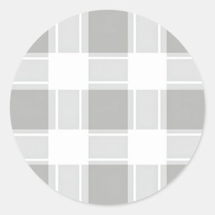 Moderne Plaid in Grijs Ronde Sticker