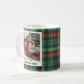 Moderne Plaid Kerst Foto Collage Koffiemok (Voorkant links)