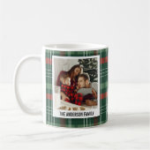 Moderne Plaid Kerst Foto Collage Koffiemok (Links)