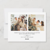 Moderne Plaid Prettig Kerstmis 3 Foto Kaart (Achterkant)