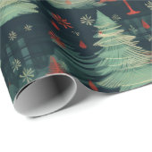 Moderne Plaid Vakantie kerstbomen Cadeaupapier (Rol Hoek)