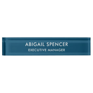 Moderne Plain Classy Professionele Ocean Blue Naambordje