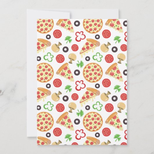 Moderne plak van leuke pizza eerste verjaardagsfee kaart (Achterkant)