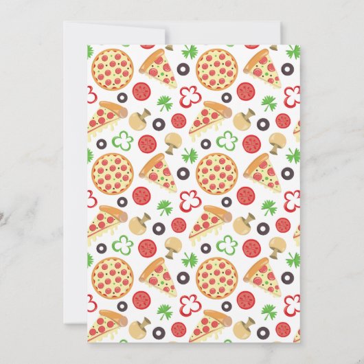 Moderne plak van plezier 2e verjaardag pizza party kaart (Achterkant)