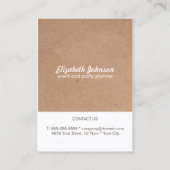 Moderne plank voor floral van elegante kraft visitekaartje (Achterkant)