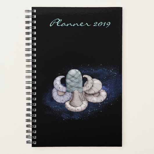 Moderne Planner 2019 Black Space Object Art (Voorkant)