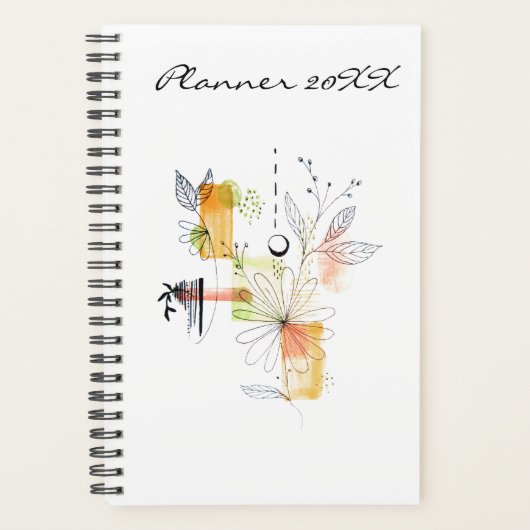 Moderne Planner 20XX Yellow Art Abstract najaar (Voorkant)