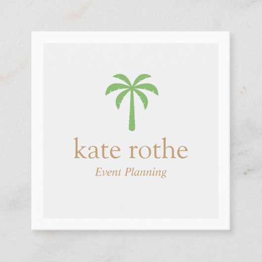Moderne planning van evenementen voor groene palmb contactkaartje (Voorkant)