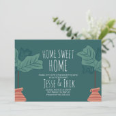 Moderne Plant Fiddle Fig Tree Housewarming Party Kaart (Staand voorkant)