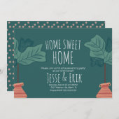 Moderne Plant Fiddle Fig Tree Housewarming Party Kaart (Voorkant / Achterkant)