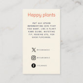 Moderne Plant Shop Dank u Informatiekaartje (Achterkant)