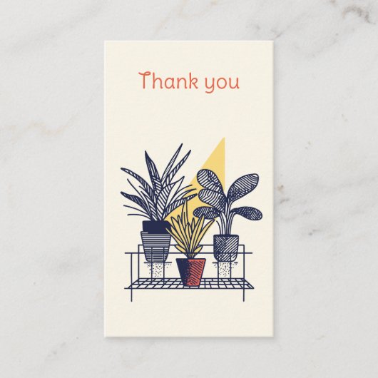 Moderne Plant Shop Dank u Informatiekaartje (Voorkant)