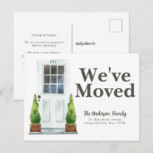 Moderne Planten aan de voorkant van White Moving Aankondigingskaart (Voorkant / Achterkant)