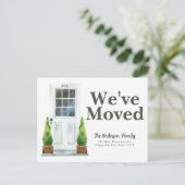 Moderne Planten aan de voorkant van White Moving Aankondigingskaart (Staand voorkant)