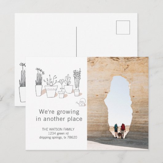 Moderne Planten | Briefkaart voor bewegende aankon (Voorkant / Achterkant)