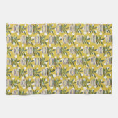 Moderne Planten Decor Goud Sage Groen Theedoek (Horizontaal)