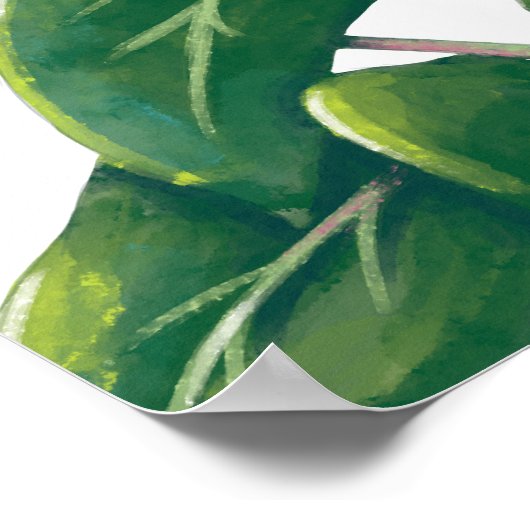 Moderne Planten kunstwerk, tropische bladeren, gro Poster (Hoek)