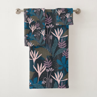 Moderne Planten van de Florale marine - Pastel Roz Bad Handdoek