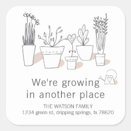 Moderne Planten | Verhuisaankondiging Sticker