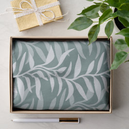 Moderne plantsilhouetten in rokerige turquoise tissuepapier