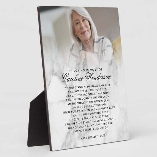 Moderne Plaquette van Marmer met Foto en Tekst ter Fotoplaat (Zijkant)