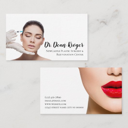 Moderne plastische chirurgie en verjonging visitekaartje (Voorkant / Achterkant)