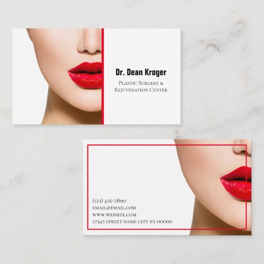 Moderne plastische chirurgie en verjonging visitekaartje (Voorkant / Achterkant)
