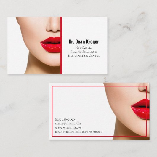 Moderne plastische chirurgie en verjonging visitekaartje (Voorkant / Achterkant)