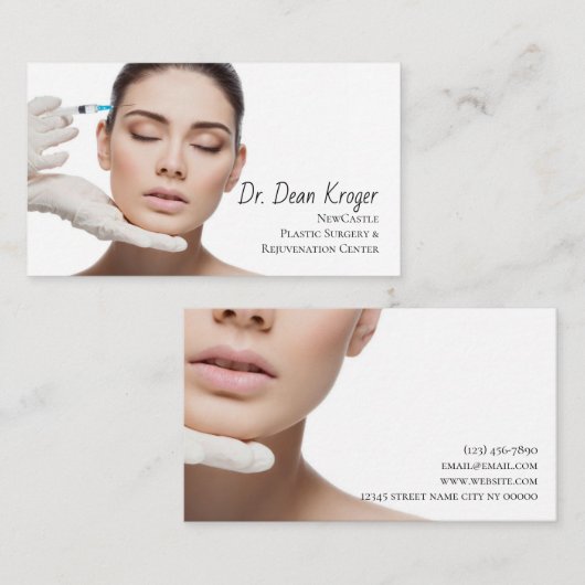 Moderne plastische chirurgie & verjonging Center B Visitekaartje (Voorkant / Achterkant)