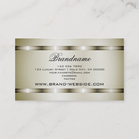 Moderne Platinum Effect Professional en eenvoudig Visitekaartje (Achterkant)