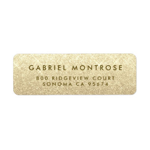 Moderne Platinum Glitter Minimalist Etiket