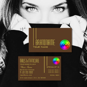 Moderne platte bruin geel met Logo Professional Visitekaartje