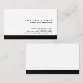 Moderne platte, eenvoudige grijze strip wit visitekaartje (Voorkant / Achterkant)