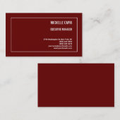 Moderne platte eenvoudige minimalistische donkerro visitekaartje (Voorkant / Achterkant)