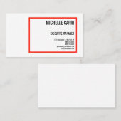 Moderne platte eenvoudige minimalistische rode wit visitekaartje (Voorkant / Achterkant)